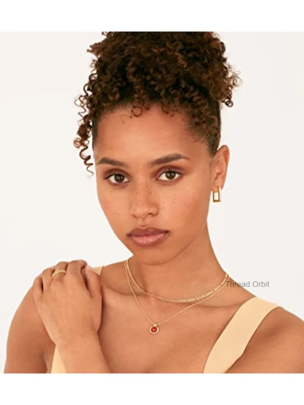 14K Gold Plated 925 Sterling Silver Post Square Hoop Earrings Geometric